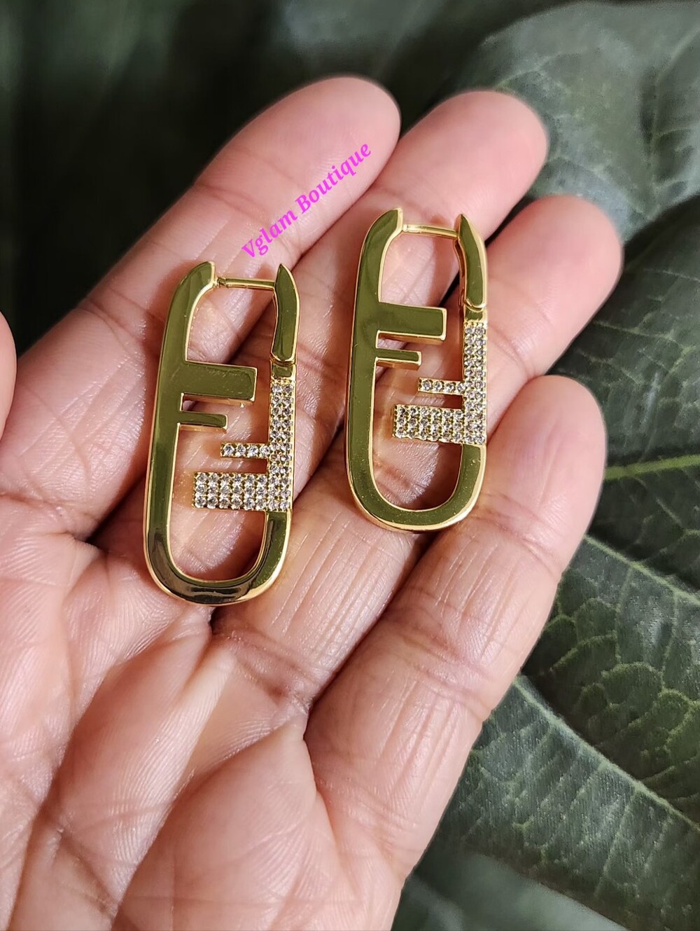 Gold Tone Crystal Accent Statement Earrings - Women Jewelry